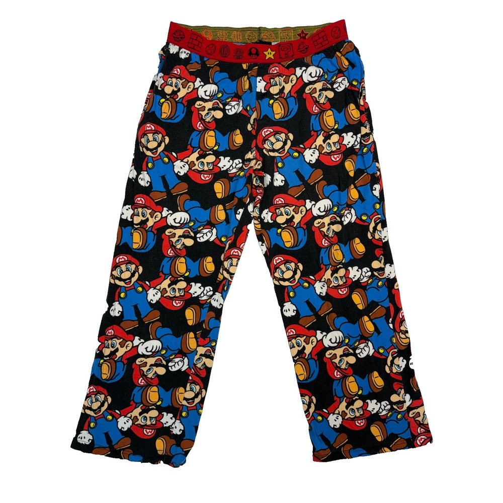 Super Mario Bros Pajama Sleepwear Lounge Pants Luigi Medium Rare